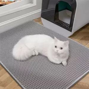 [하프클럽/셀러허브(펫)]고양이 사막화 방지 매트 벌집 모래 발판 패드 그레이