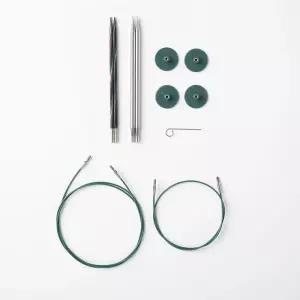 니트 픽 트라이 잇 우드 및 스테인리스 스틸 교체용 바늘 세트 - US 6 7(네 개의 사각형 마제스틱 리플렉션