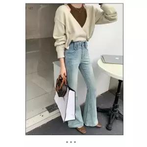 무천도사 바지 여사친 여성용 스판 조거 데님바지 투버튼 부츠컷 데님팬츠 하이웨스트 와이드 슬림 라이트