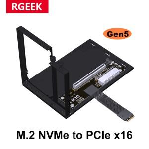 RGEEK K43SG PCI 익스프레스 Gen5 M2 노트북 외장 그래픽 카드 어댑터 브래킷 EGPU 케이블 도킹