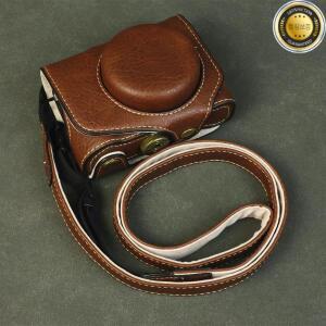 레트로 PU 가죽 카메라 가방 하드 케이스 하프 바디 커버 캐논 Powershot G7 X Mark II 2 3