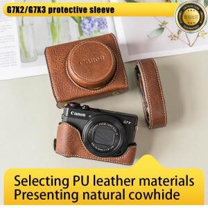 캐논 G7X2 Mark ii 보호 슬리브 쉘용 새 고급 세공 카메라 PU 가죽 가방 바디 박스 케이스