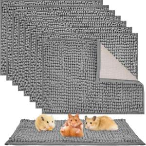 아골트리 8개 기니피그 라이너 세척 가능한 토끼 케이지 16x12 인치 플리스 매트 재사용 작은 동물용 침구