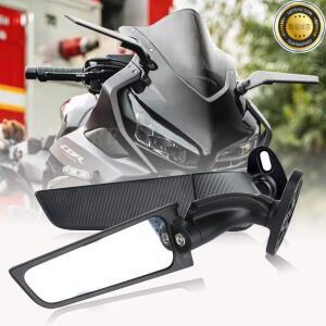 오토바이 거울 조정 가능한 회전 백미러 윈드 윙 수정 혼다 CBR250R 용 2 개