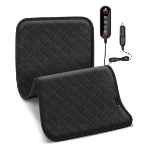 쿠코코 12V/24V 차량용 온열 담요, 12인치 x 24인치 등용 전기 5가지 열 설정, 자동 꺼짐