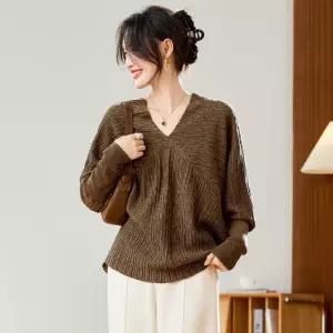여친 니트 춘추 브이넥 가오리핏 스웨터 옷 펄 탑 KS3