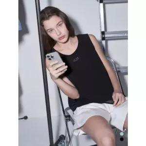 [갤러리아] 민소매 쉬폰 패치 블라우스 VOCAN5M6346