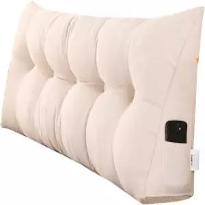 삼티 삼각 웨지 베개 헤드보드 트윈 XL 사이즈 소파용 대형 탈착식 커버 등받이 침대에 앉을 수 있는