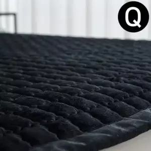 빌리 극세사 밴딩 패드 퀸 Q 블랙 카페트겸용 침대패드 패드