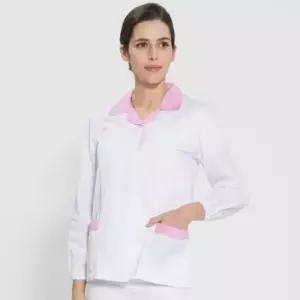 단체위생복 핑크체크 긴팔 위생복 위생셔츠 여성셔츠 위생유니폼
