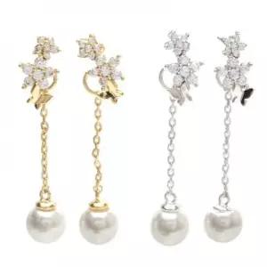 [라일리쥬얼리] Rly BS 큐빅지르코니아 핵진주 꽃 투웨이귀걸이 ED