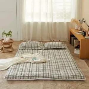 더크린 체크 온수매트커버 S그레이 이불 극세사이불