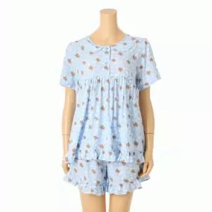 (정상) 커플잠옷 레이온 푸들 구름나염 반팔 여성 파자마_A SPA2606W_A