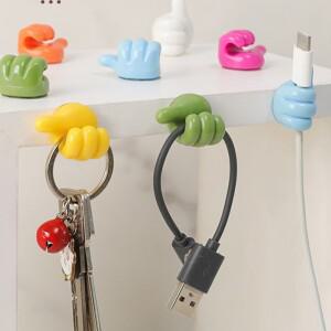 엄지손가락 모양 미니 케이블 정리기 실리콘 USB 관리 클립 데스크탑 와이어 이어폰 마우스 보빈 와인더