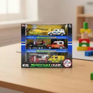 씽크 월드 긴급구조대 6종세트 풀백 자동차 소방차 메탈 장난감 경찰차 구급차 미니카 헬기