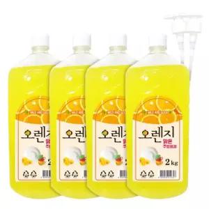 주방액체세제 고농축 베이킹소다 맑은주방세제 2kg X 4개입 펌프2개 증정