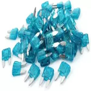 uxcell 60개 15A 자동차 오토바이 미니 블루 블레이드 타입 퓨즈