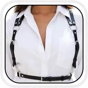 보디 블랙 가죽 하네스 벨트 고스 조절 가능한 바디 펑크 가슴 패션 어깨끈 여성용