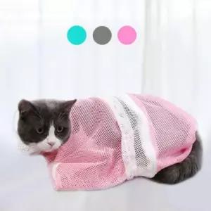 [반려] 고양이 목욕망 샤워망 그물망 활용 주머니 애견 용품 관리 깎이 애완 미용 소품