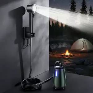 워닉스 캠핑샤워기 KC인증 대용량 배터리 휴대용 무선 워터펌프