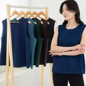 이브바바 인견혼방 와플 지지미 민소매 나시 티 블라우스 셔츠 여름 엄마 중년여성 옷