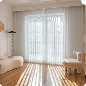 그레이윈드 수동 시어 버티컬 블라인드 커스텀 사이즈 조절 라이트 패브릭 프리 완드 컨트롤 프라이버시