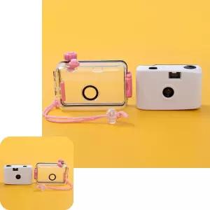뮤 토이카메라 화이트핑크 필름 장난감 뉴트로 방수 재사용