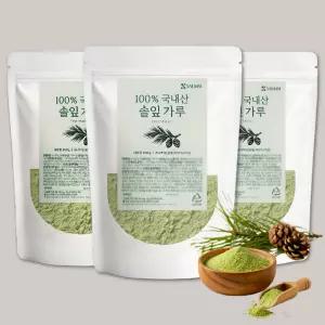 국산 솔잎가루 100% 소나무잎 분말 파우더 솔잎차 재료 300g 3팩