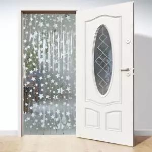 아파트비닐커튼 현관 출입문 별무늬 흰색 비닐커튼