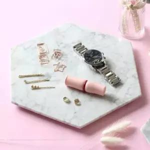 대리석코스터 육각 천연대리석 마블 트레이 비앙코카라라 290_290