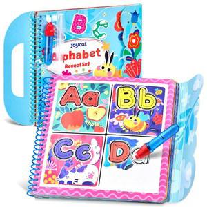 조이캣 알파벳 재사용할 워터펜으로 메쉬 여아 학습 활동 장난감 있는 페이지를 드로잉 추적 수채화 편지 14페이지의 5세