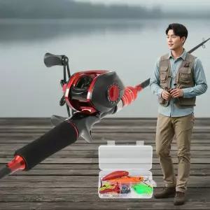 베이트릴 루어낚시대 풀세트 2.1m 2절대 바다 민물 낚시용품 입문용