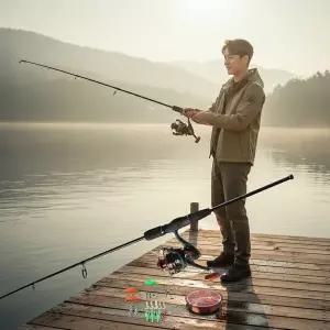 민물 바다 겸용 카본 낚싯대 스피닝릴 풀세트 입문용 올인원 채비 구성