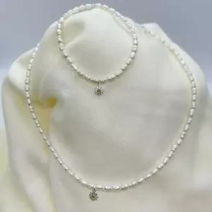 진주조개 실버925 못난이 천연 담수 진주 목걸이 팔찌 세트