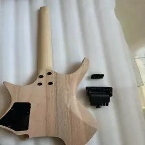 악기 음향기자재 빈 헤드리스 일렉트릭 기타 미완성 전문 Luthier DIY 키트 바디 넥 브릿지 탑 너트 픽가드