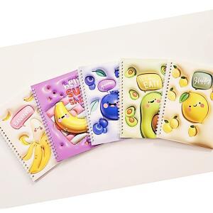 [2개구성] 귀여운 과일 캐릭터 스프링 노트 5종세트 학교 교실 학원 관공서 KWD9AA59