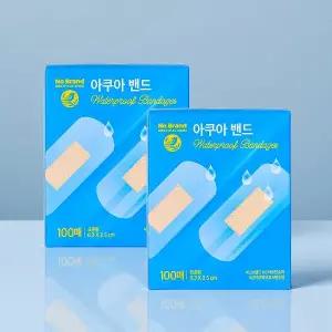 노브랜드 아쿠아밴드 100매입 x 2개 / 방수형 밴드