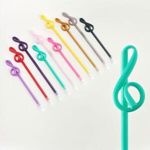 [2개구성] 검정 볼펜 디자인 필기용 리크플 높은음자리표 아이디어 팬시 검은색 10P HWF74D85