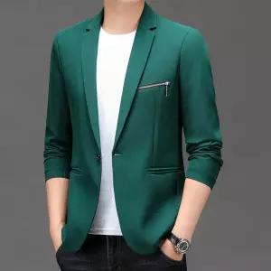 남성용 하프 미니 캐주얼 코트 재킷 봄가을 슬림 작은 단색정장 한 솔리드 정장 상의 원픽3