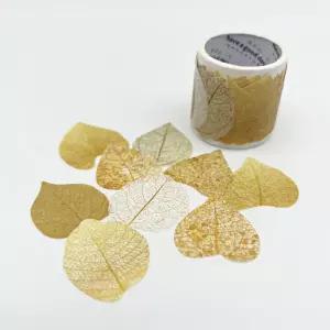 감성 황금잎 낙엽 롤 스티커/다꾸/숲속/재료/배경/가을/플래너/편지/엽서/카드/교구/마스킹/인테리어/소품