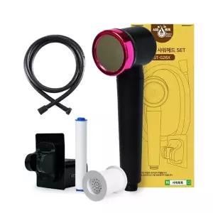 ( )샤워톡톡 10단 필터 블랙핑크 샤워헤드 세트 ST-G26X