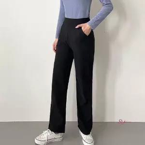 여성 편한바지 밴딩 봄가을 스판 1P 일자팬츠 베이직efg815