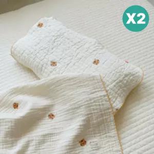 제이앤제나 아기 베개 시트 밴딩 순면 호랑이 X2개