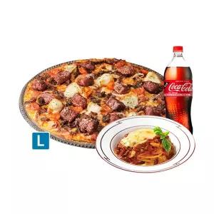 (도미노피자) 와일드 와일드 웨스트 스테이크 피자 L+뉴치볼+콜라 1.25L