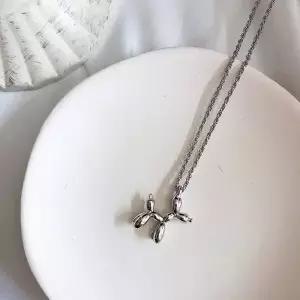 ( )실버 목걸이 강아지 풍선 써지컬 패션 남여공용 체인 롱