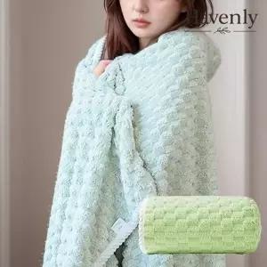 헤이븐리 그린 체크 벨벳 클라우드 베일 목욕 타월 잘마르는 선물용수건 부드러운 물놀이수건 대형 답례품