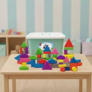 소프트 안전 벽돌 블럭 세트 (42p) 쌓기놀이 창의력 두뇌발달 말랑 벽돌블록 보관함