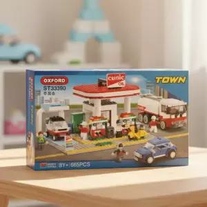 옥스포드 타운 주유소 블록 장난감 조립 자동차 피규어 역할놀이 ST-33390 665pcs