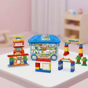 뽀로로 신나는 블럭놀이 장난감 블록 조립 캐릭터 피규어 역할놀이 자동차 기차 멜로디 불빛