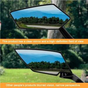 360° Rotating Wide Angle Bicycle Mirror Impact Resistant with Extra Large View Surface Seamless Han